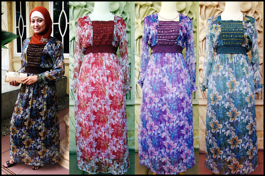 gaun sifon bunga karet dada marumi boutique gaun sifon bunga karet dada marumi boutique