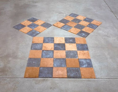 Carl André. The Void Enclosed by Lead & Copper Squares of Three, Four, & Five 1998