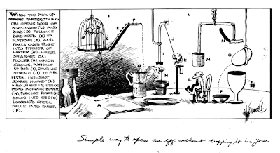 Rube goldberg open egg machine invention