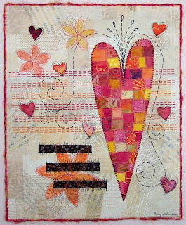 valentine heart art quilt