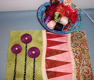 fabric fiber collage quilt