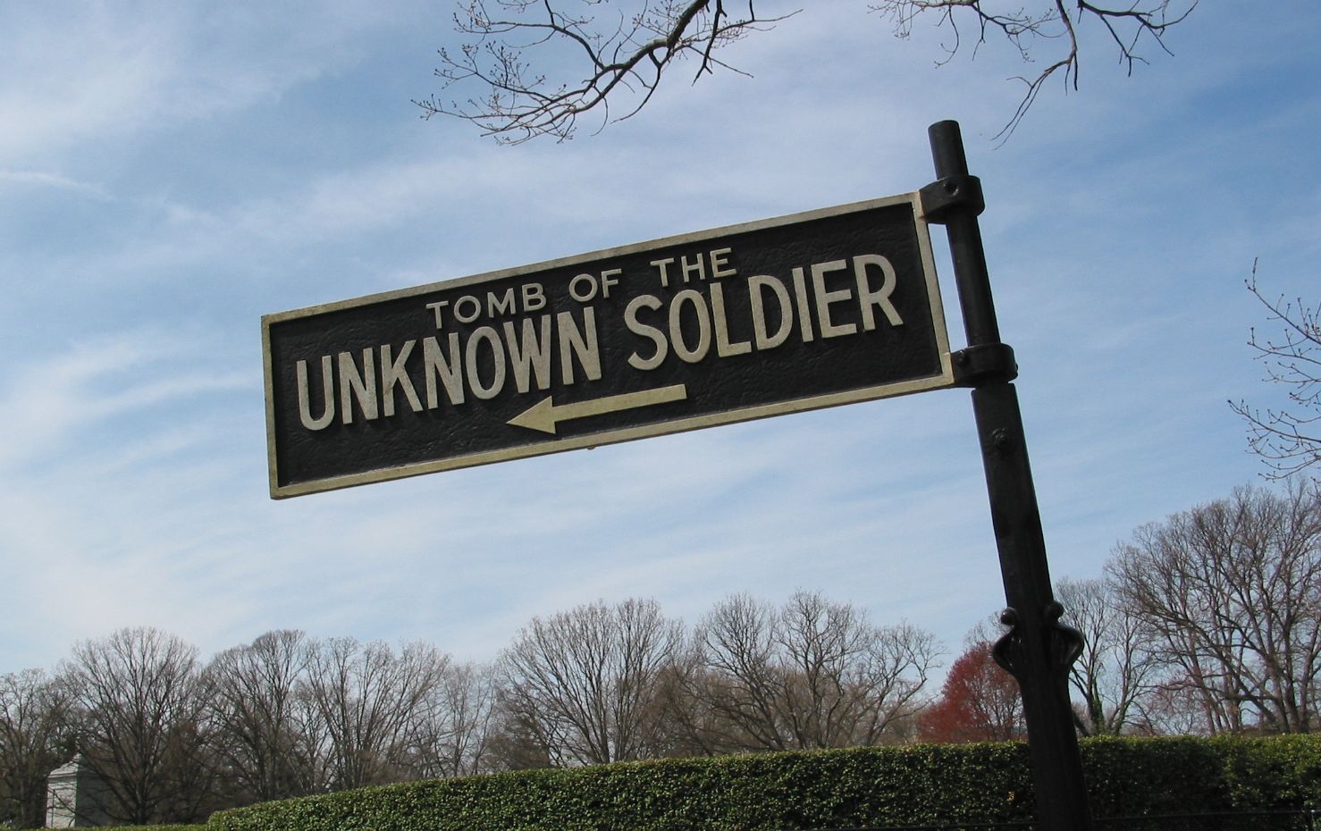 unknown soldier sign, arlington cemetary