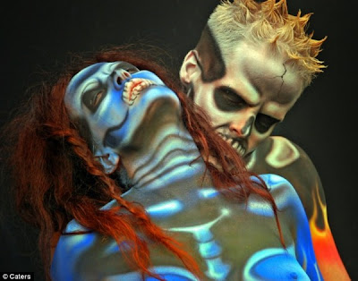 Scary Theme For Body Painting Festival In Austria