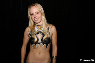 Shields Body Painting Art Are In This Sexy Women's Chest