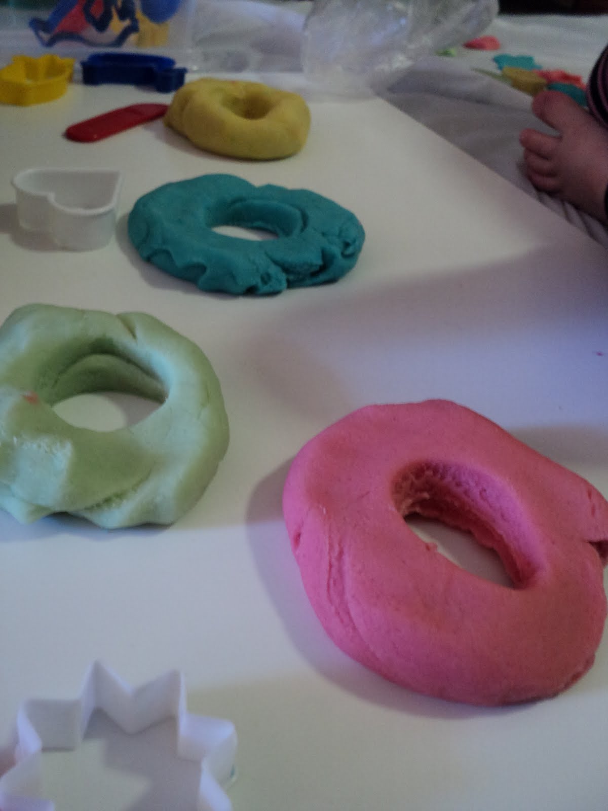 A Little Learning For Two Playdough Doughnuts