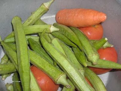 carrots and ladies fingers after storage in aluminium coated plastic bag carrots and ladies fingers after storage in aluminium coated plastic bag