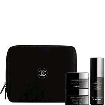 The three piece set comes with gorgeous black Chanel logo jars The three piece set comes with gorgeous black Chanel logo jars