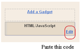 Add a Gadget of HTML/JavaScript type