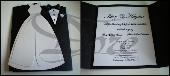 Ozel Tasarim Gelin Damat Davetiyesi