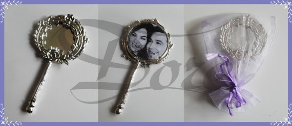 Nikah şekeri resimli el aynası