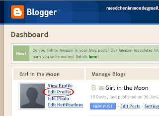 Screenshot of Blogger dashboard