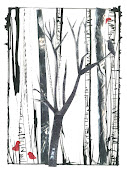 birch trees in winter 2