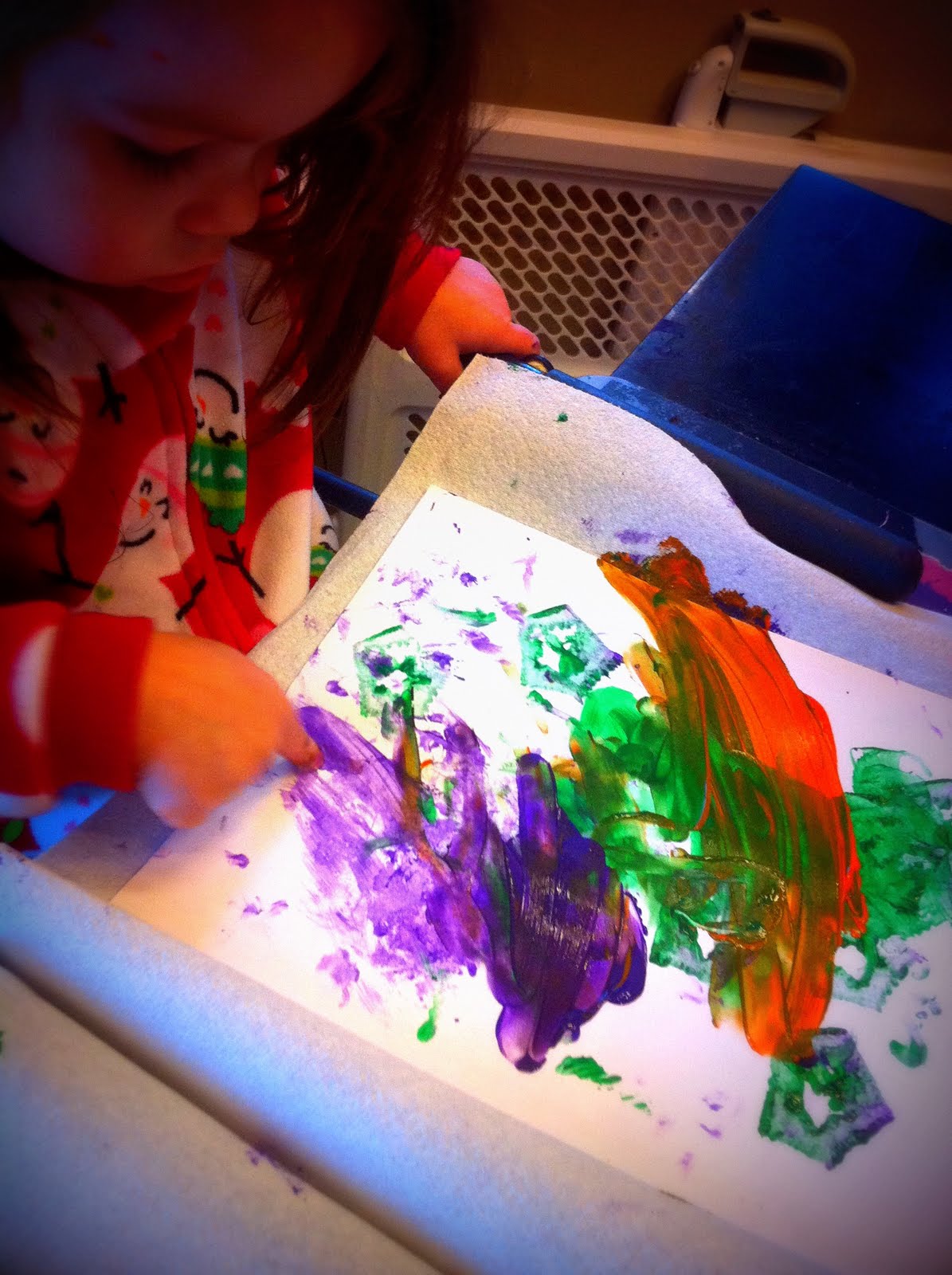 ...365 days of toddler fun... Apple Painting,.. turned finger painting
