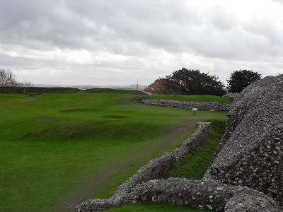 Old Sarum with Salisbury Cathedral spire in distance