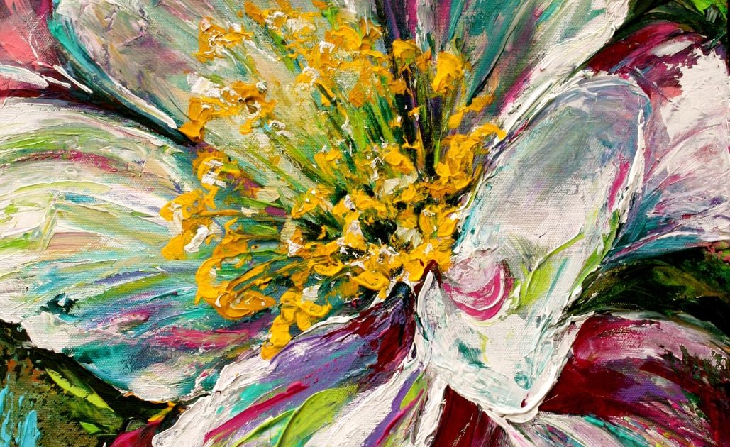 Daily Painters Abstract Gallery Abstract Floral Painting by Elizabeth