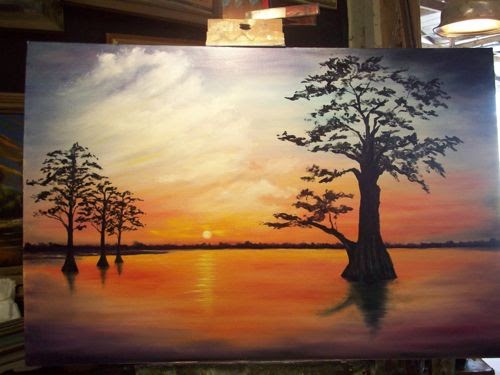 Judy Batterson Florida Art Blue Cypress Sunset Sequence Of