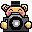 teddy bear holding camera pixel icon