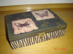 Caixa africana com borboletas