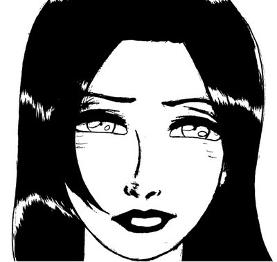 Lady Face, Black And White Drawing Lady Face, Black And White Drawing