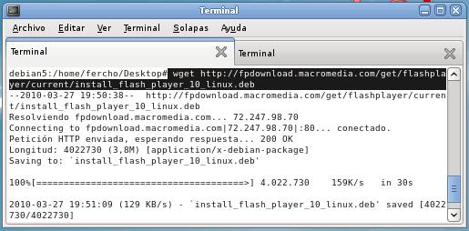 Adobe Flash Player Iceweasel Debian