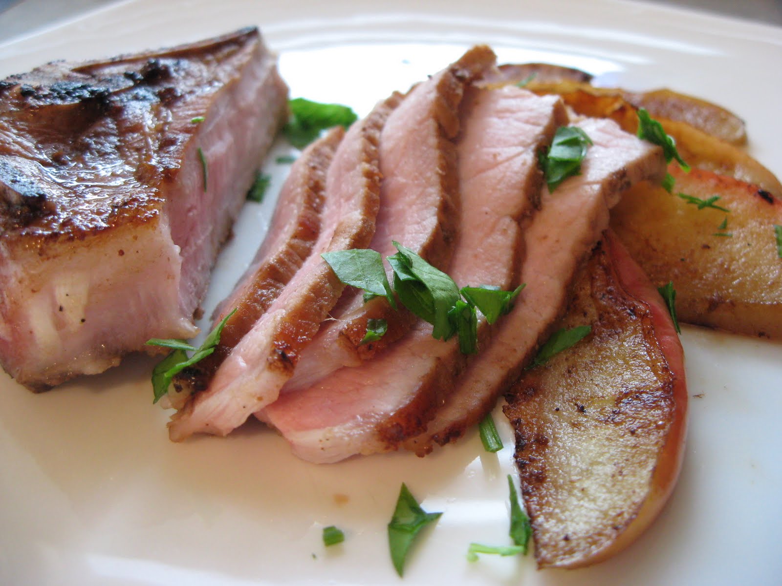Girl In An Apron Pastured Pork Chops with Compound Butter and Apples