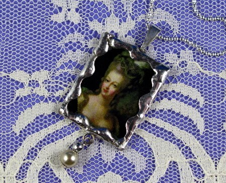 Friday April 10, 2009 "Marie Anntoinette" Soldered Pendant w/ drop pearl