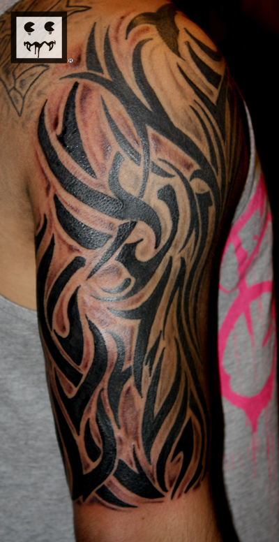 Just knocked out another session on this tribal half sleeve 