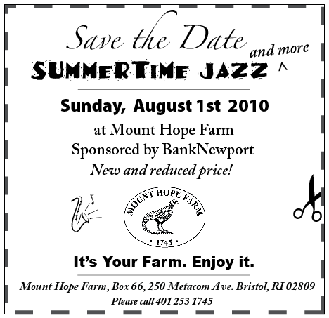 Pb Update Save The Date Summertime Jazz At Cove Cabin Mount