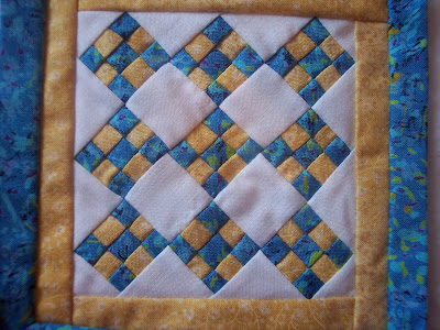 Little Blue and Yellow Nine-Patch Quilt