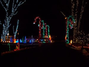 Click to see larger photo of Christmas lights. photo of Christmas lights, Lynn Fells Parkway, Saugus