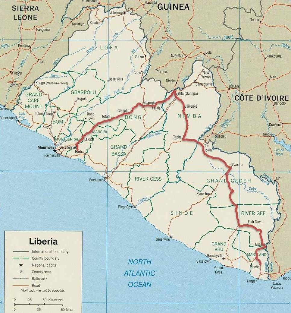 the red line is the route we took we had to go north and then south east there is no direct route going east the red line is the route we took we had to go north and then south east there is no direct route going east