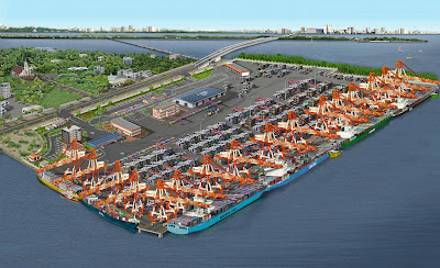 Vallarpadam Container Terminal - Large Image - Click on photo to Enlarge Vallarpadam International Container Transhipment Terminal - Large Image