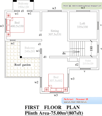 Kerala Villa - Ground Floor Plan