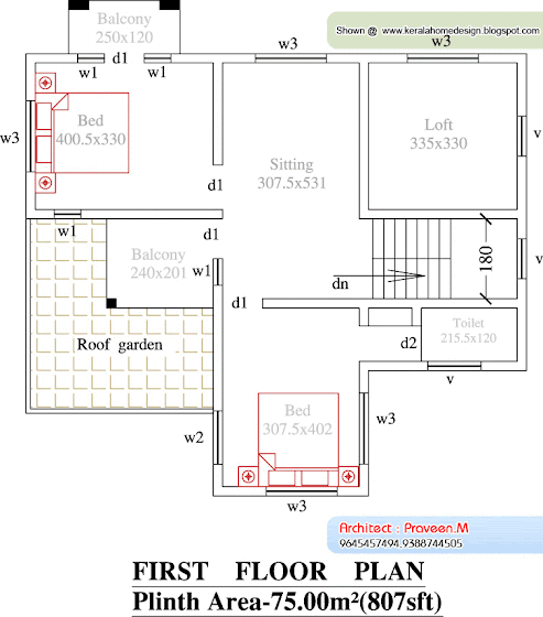 Kerala Villa - Ground Floor Plan
