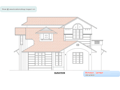 Home plan and elevation - 2138 Sq. Ft Home plan and elevation - 2138 Sq. Ft