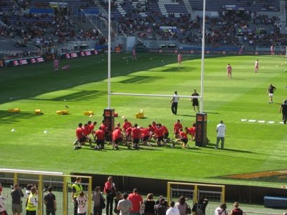 Les joueurs à l'entrainement avant le match