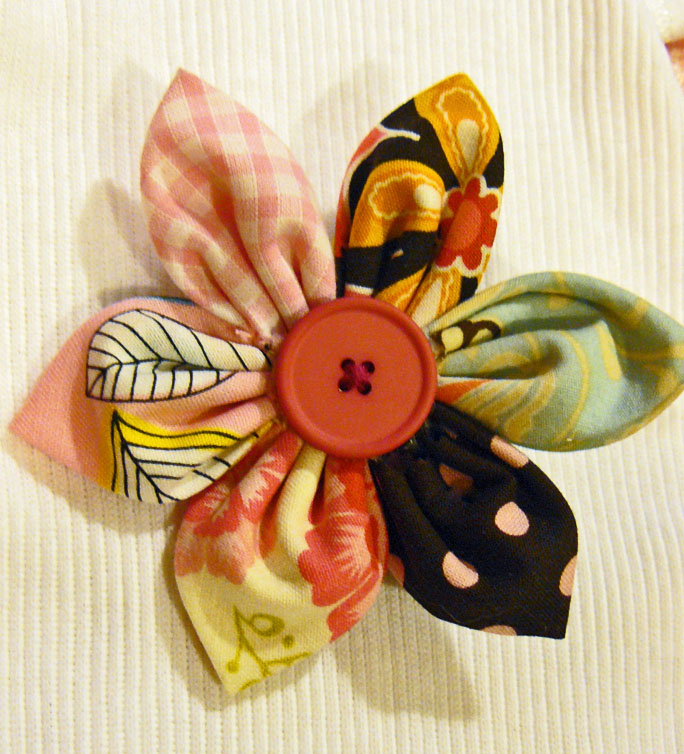 Fabric Flower Brooches