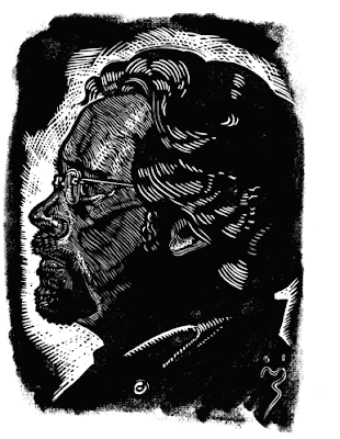 Tim McLaughlin blockprint by Maurice Spira