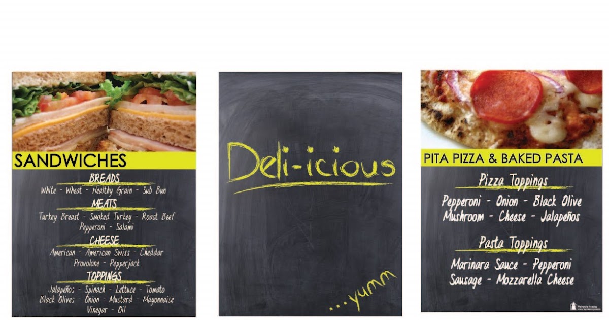 Jenna Smith's Portfolio University Dining Hall Menu