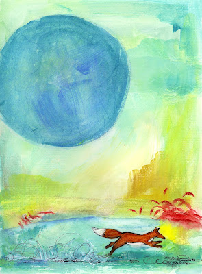 fox,moon,blue,story