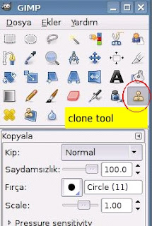 Adım 2: Araç seçimi, klon aracı photo
