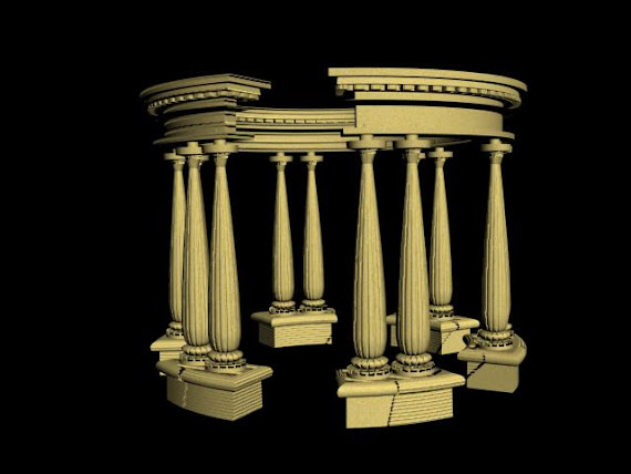 3D畫的羅馬柱