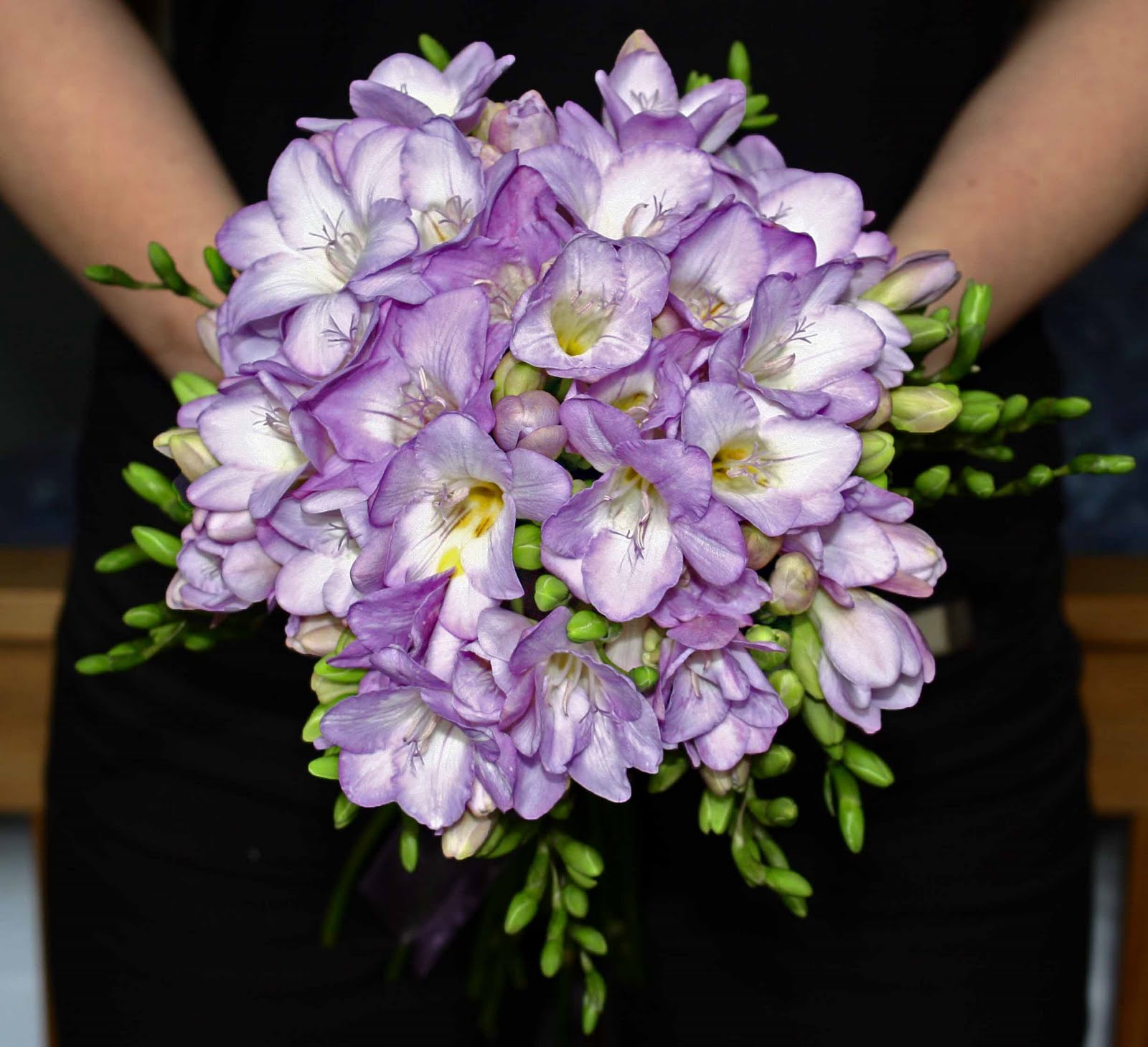 Heather Hartley: Bouquet comprised of British-grown freesias