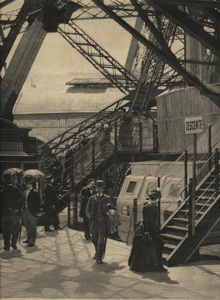 Exposición Universal de París-Ascensor en Torre Eiffel