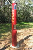 One of many emergency call boxes placed along the trail. Emergency call box