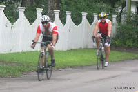 Cyclists arriving in the Jefferson County village of Lloyd.