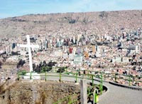 Vista de La Paz desde el mirador de Pampahasi