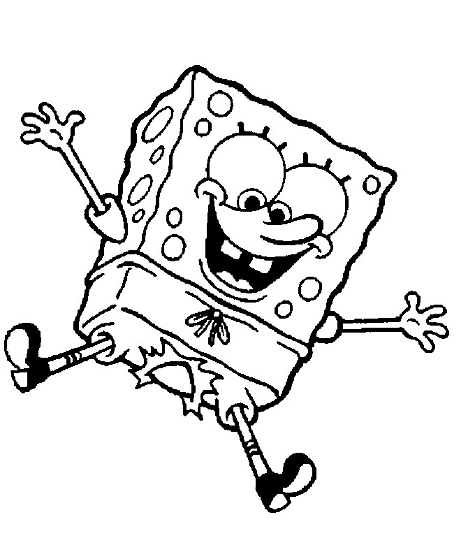 DIBUJO DE BOB ESPONJA PARA PINTAR Y COLOREAR