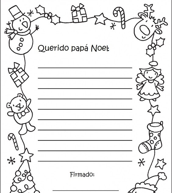 CARTAS NAVIDEÑAS PARA IMPRIMIR PARA NIÑOS A PAPA NOEL : COSAS PARA NIÑOS