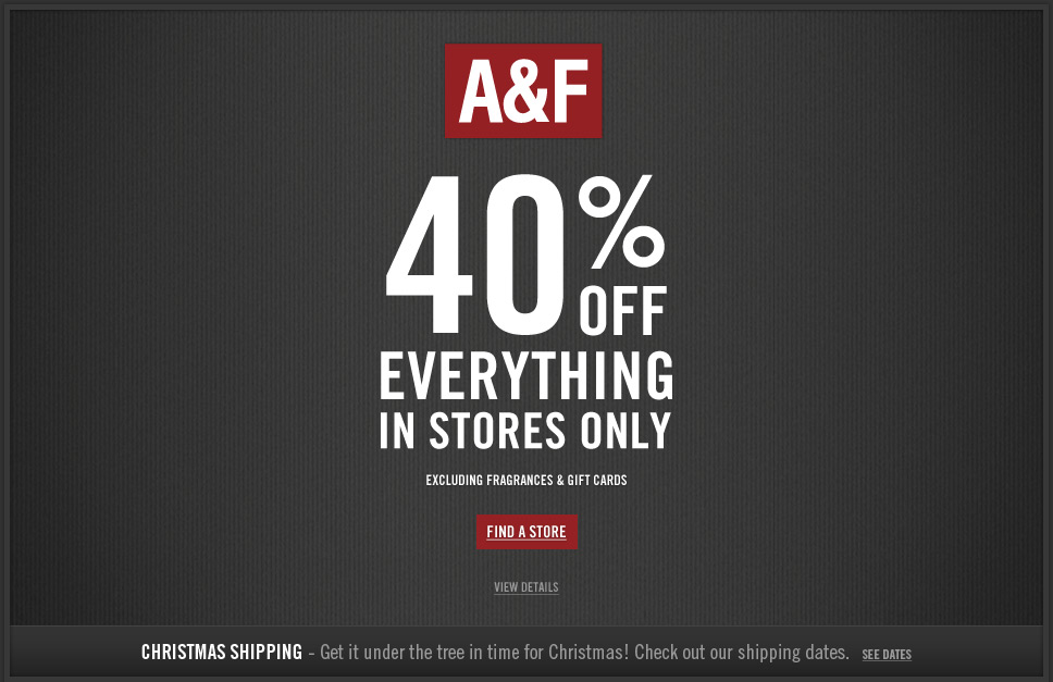 Abercrombie and fitch outlet coupons